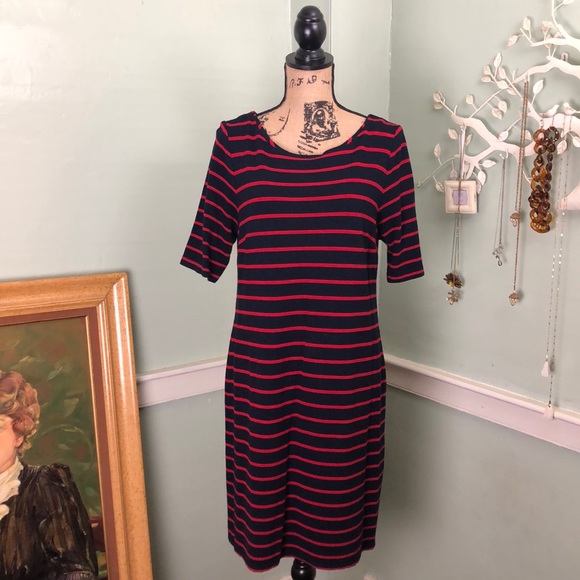 Banana Republic Dresses & Skirts - GUC Banana Republic Navy Red Body Con Dress 14